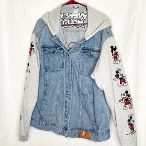 Classic Disney Mickey Mouse Denim Hooded Jacket Adult XL